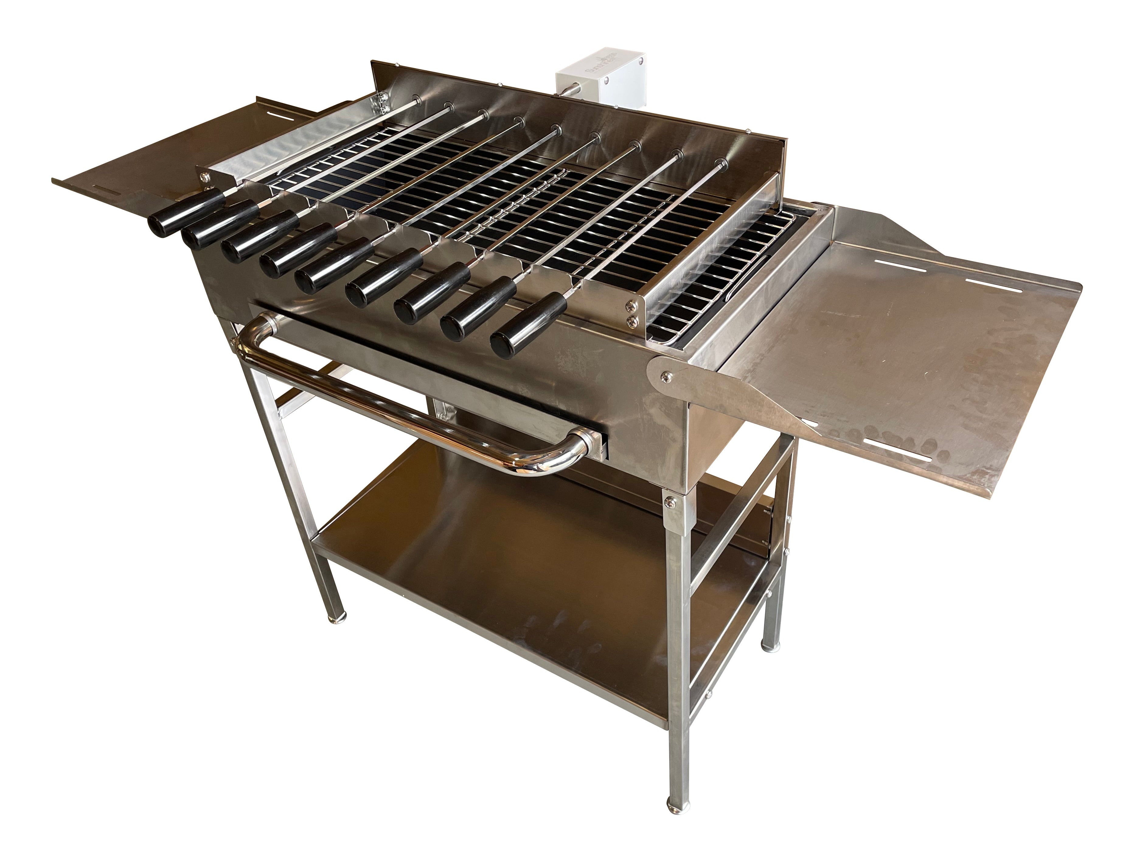 Stainless Steel Charcoal BBQ with Cypriot Kebab Skewers, Model EV