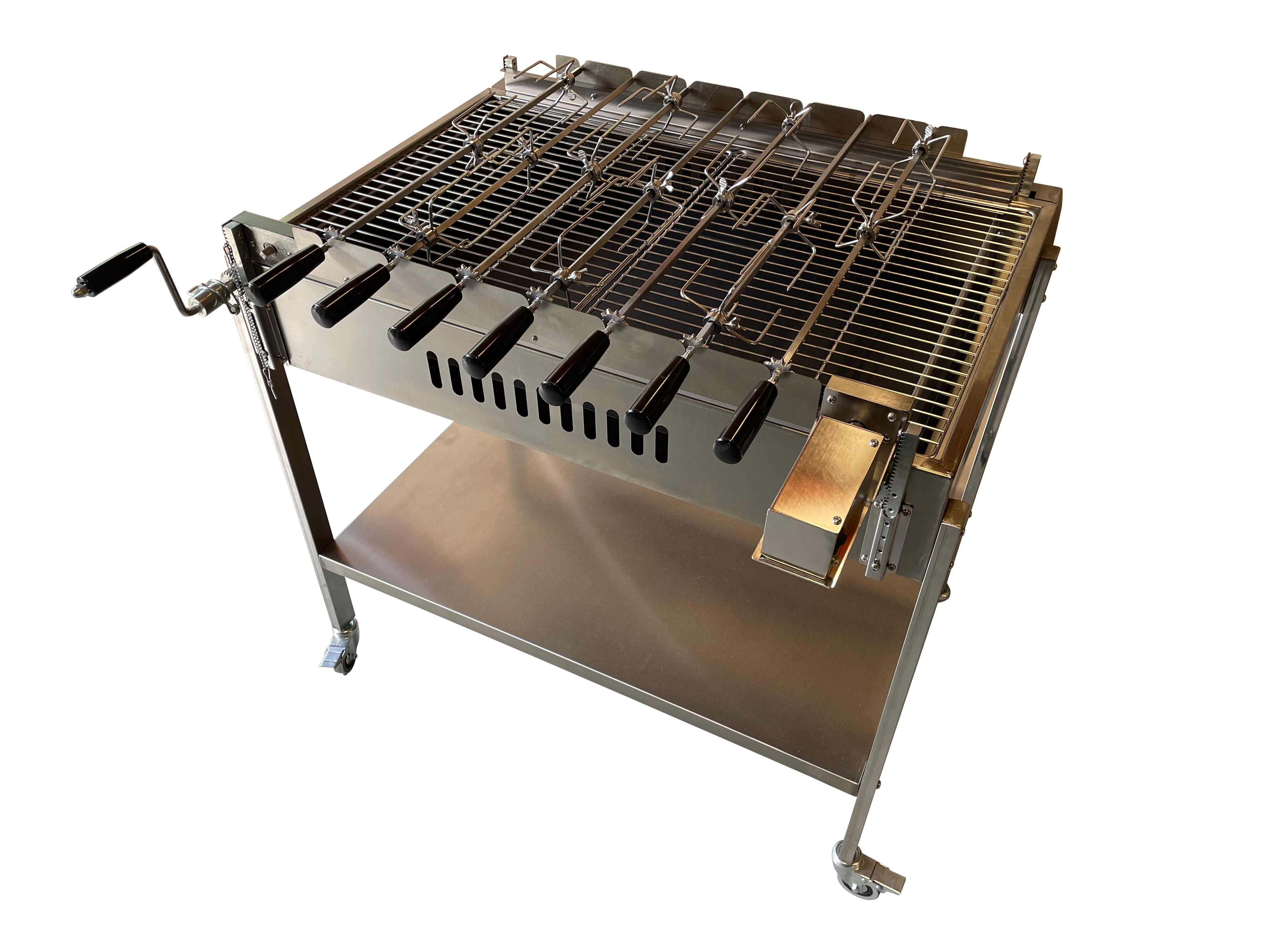 Bbq Steel Rode large commercial stainless steel cypriot bbq with 15 skewers – SunshineBBQs