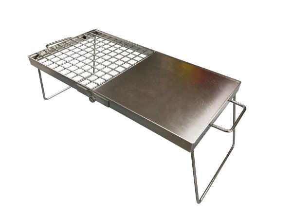 Camping BBQ Charcoal Folding Cooking Grill in Stainless Steel